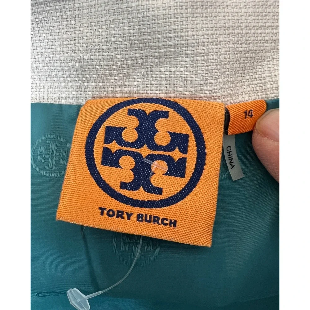 Tory Burch Nora Skirt‎ Women 14 Blue New Tweed Fringe Sequin Mini 12121334